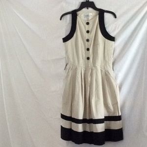 Tan black button top sun dress